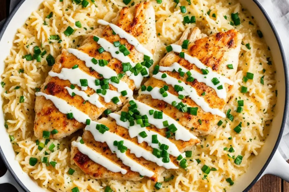 one pan creamy parmesan chicken and rice