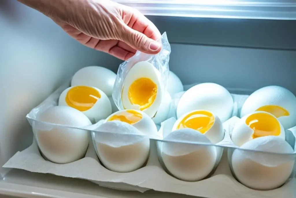 can you freeze hard boiled eggs