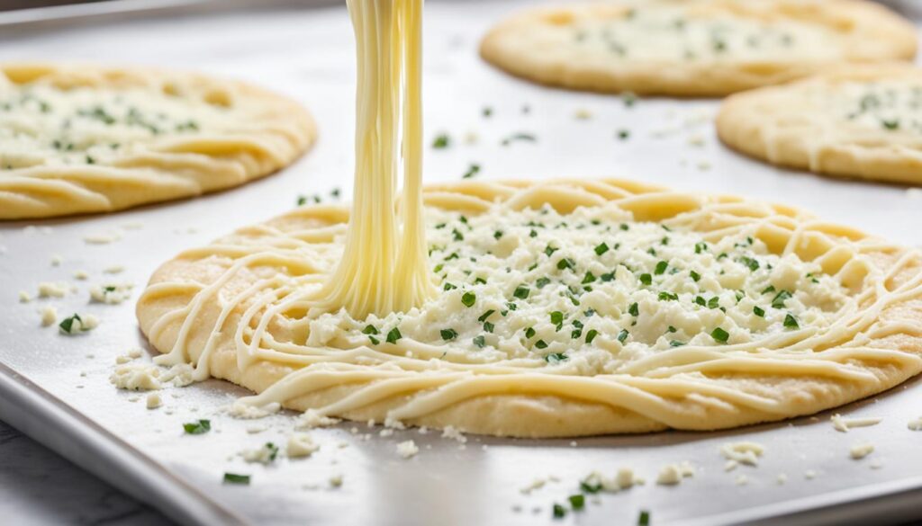 flaky biscuit dough, melted garlic butter, gooey cheese