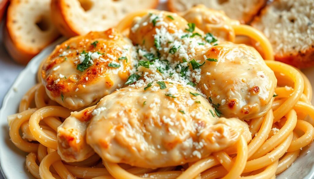 garlic parmesan chicken and pasta