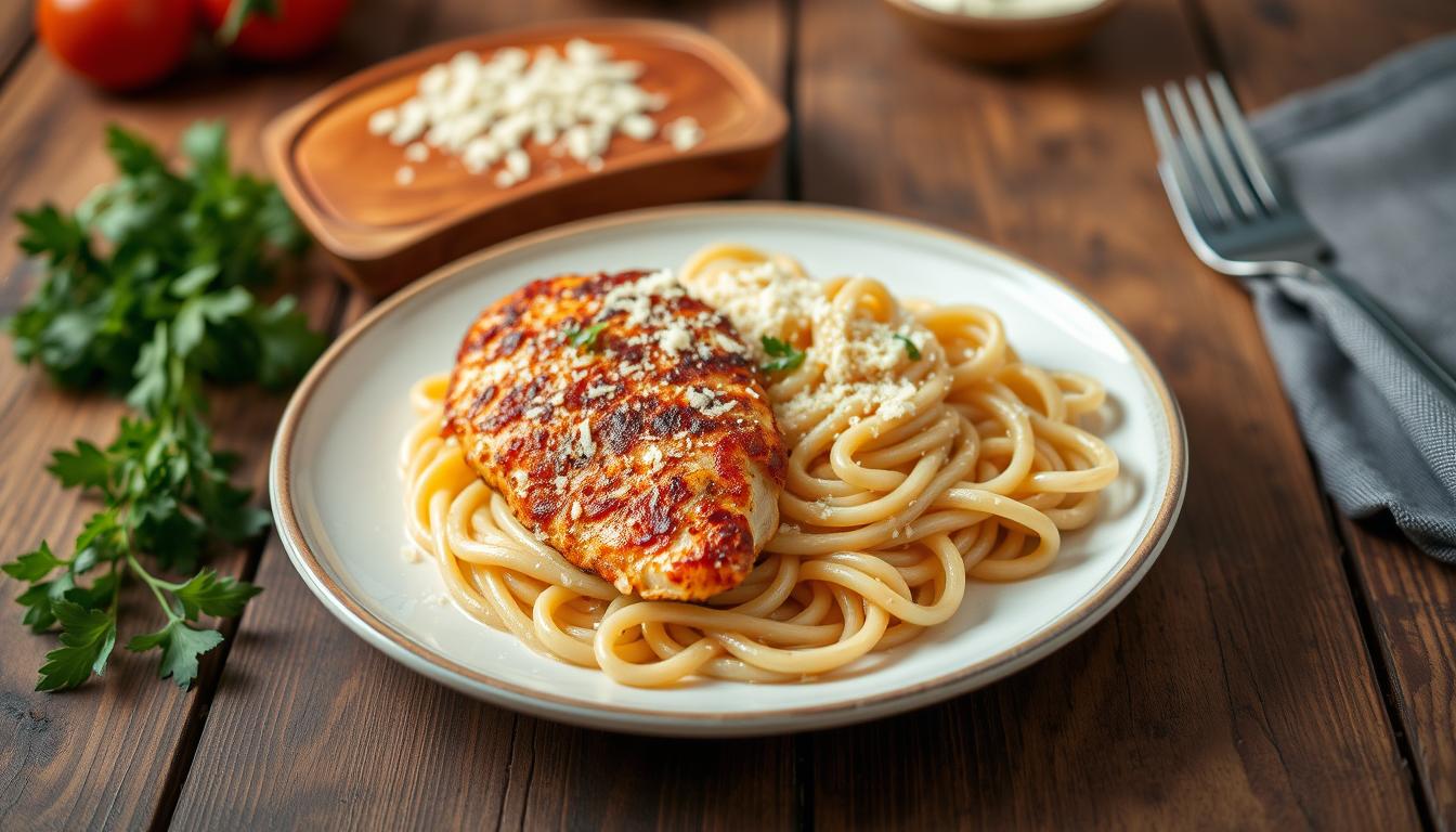 garlic parmesan chicken and pasta