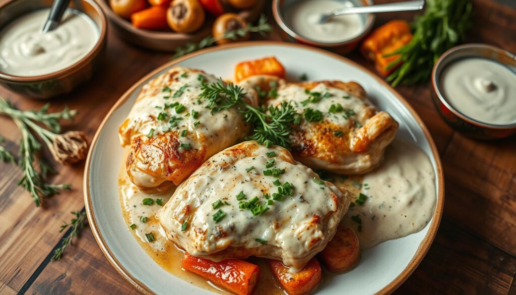 Creamy Oven Baked Chicken Thighs