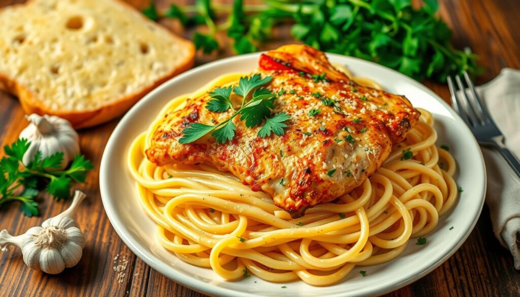 Garlic Parmesan Chicken and Pasta