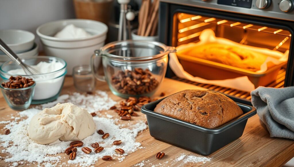 baking techniques for Sweet Alabama Pecan Bread