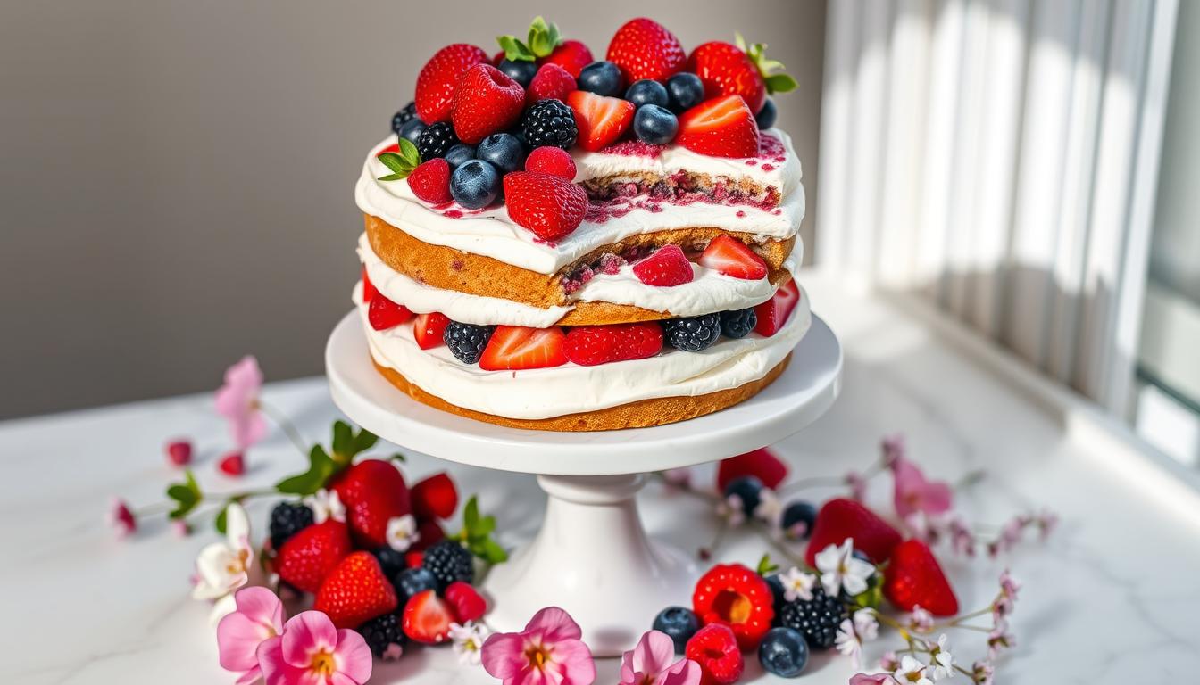 berry mascarpone layer cake