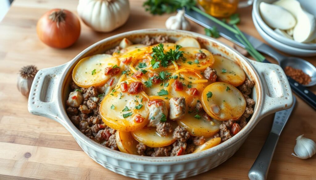 classic hamburger potato casserole