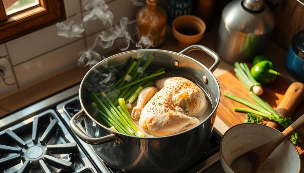 cooking chicken for chicken salad