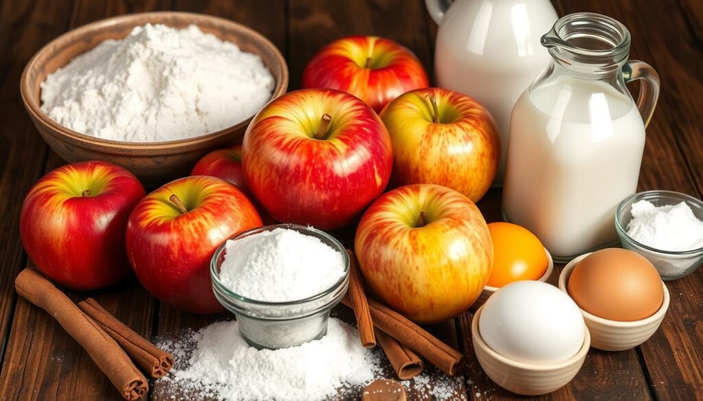 essential ingredients for homemade apple fritters