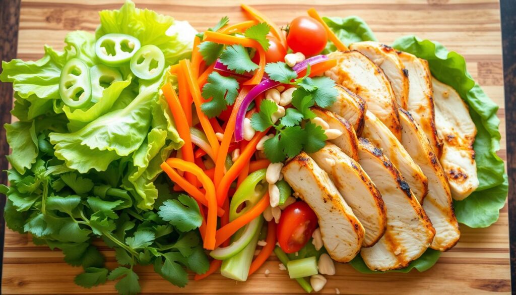 fresh ingredients in Thai Chicken Salad