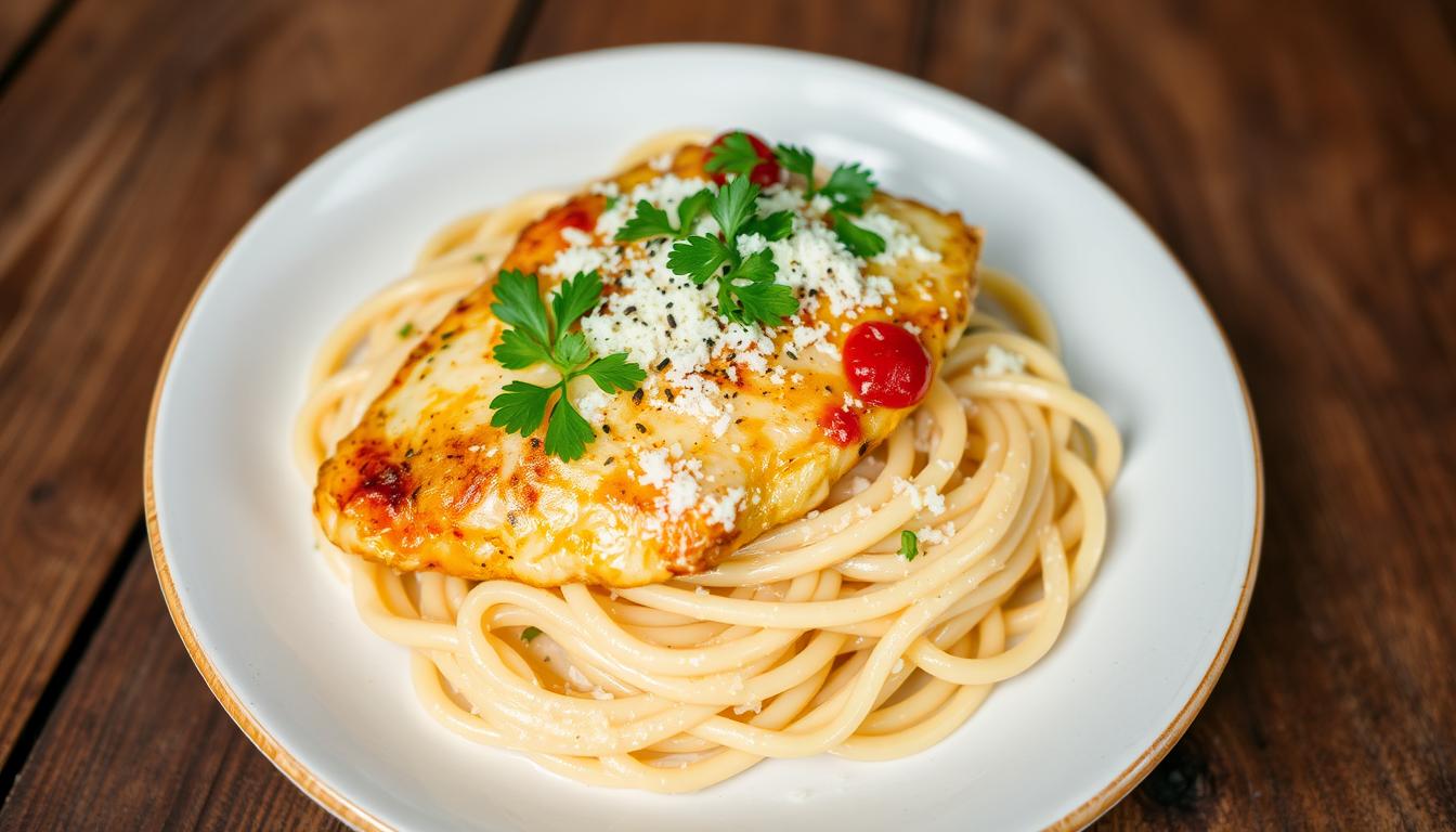 garlic parmesan chicken and pasta