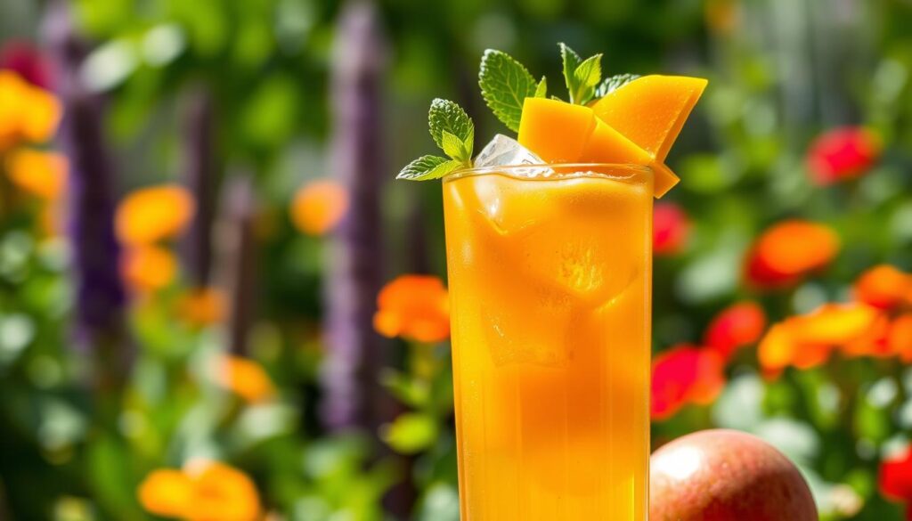 homemade mango iced tea