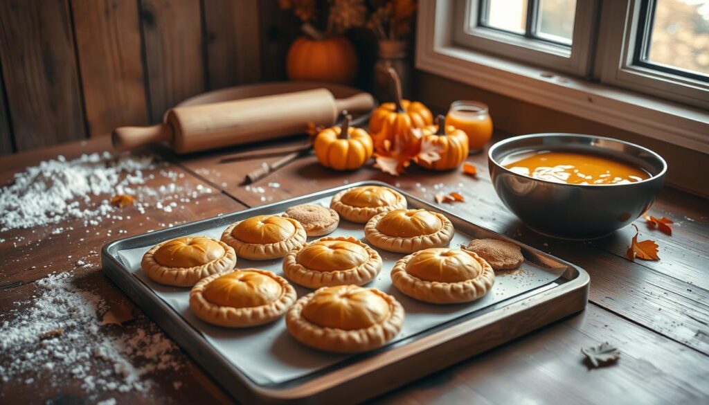 making pumpkin pasties