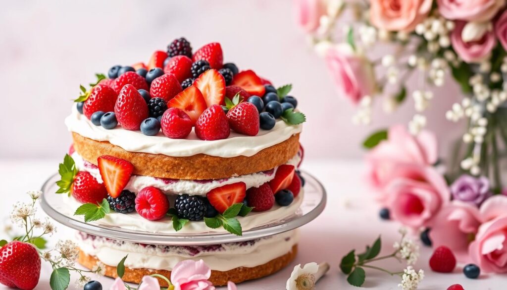 special occasion cakes with fresh berries