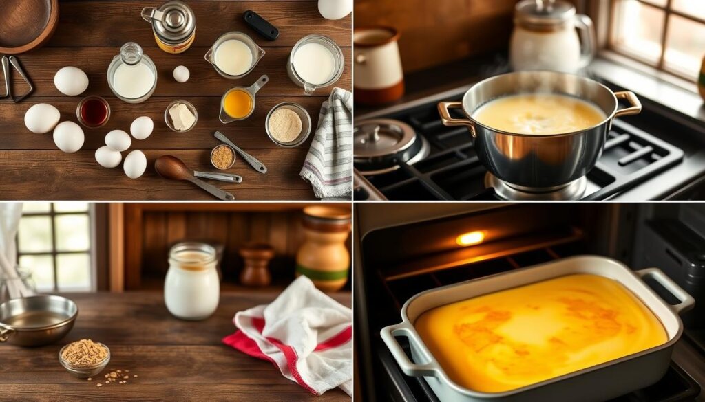 step-by-step custard preparation