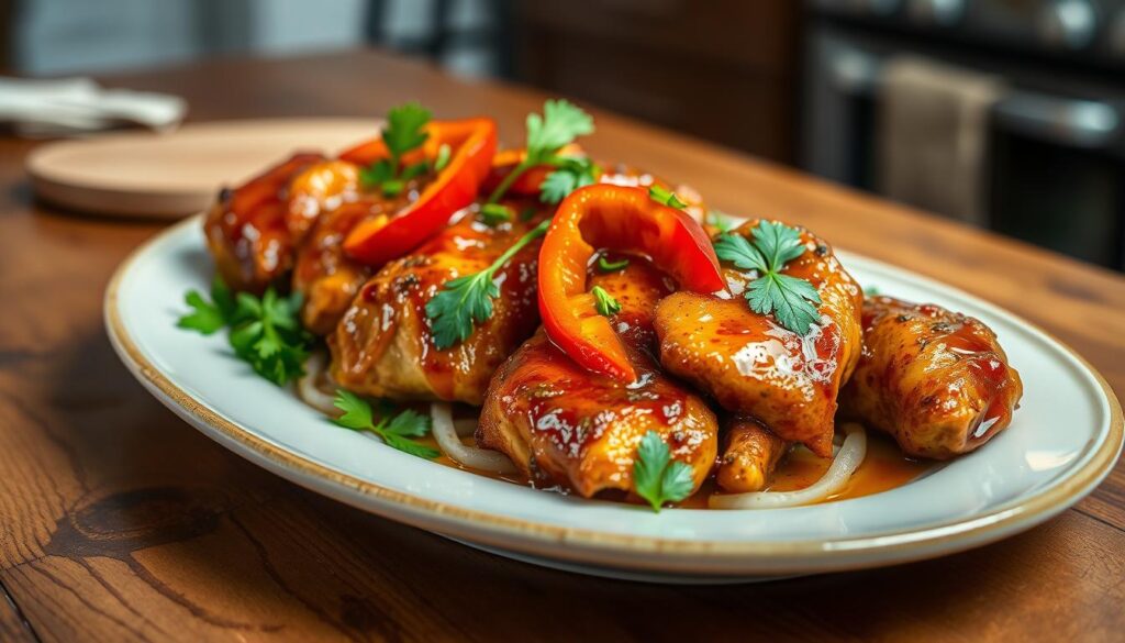 sweet and spicy honey pepper chicken