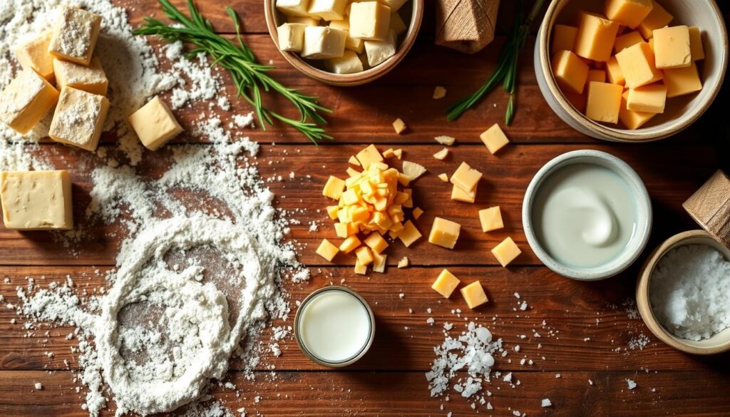 Key ingredients for savory scones