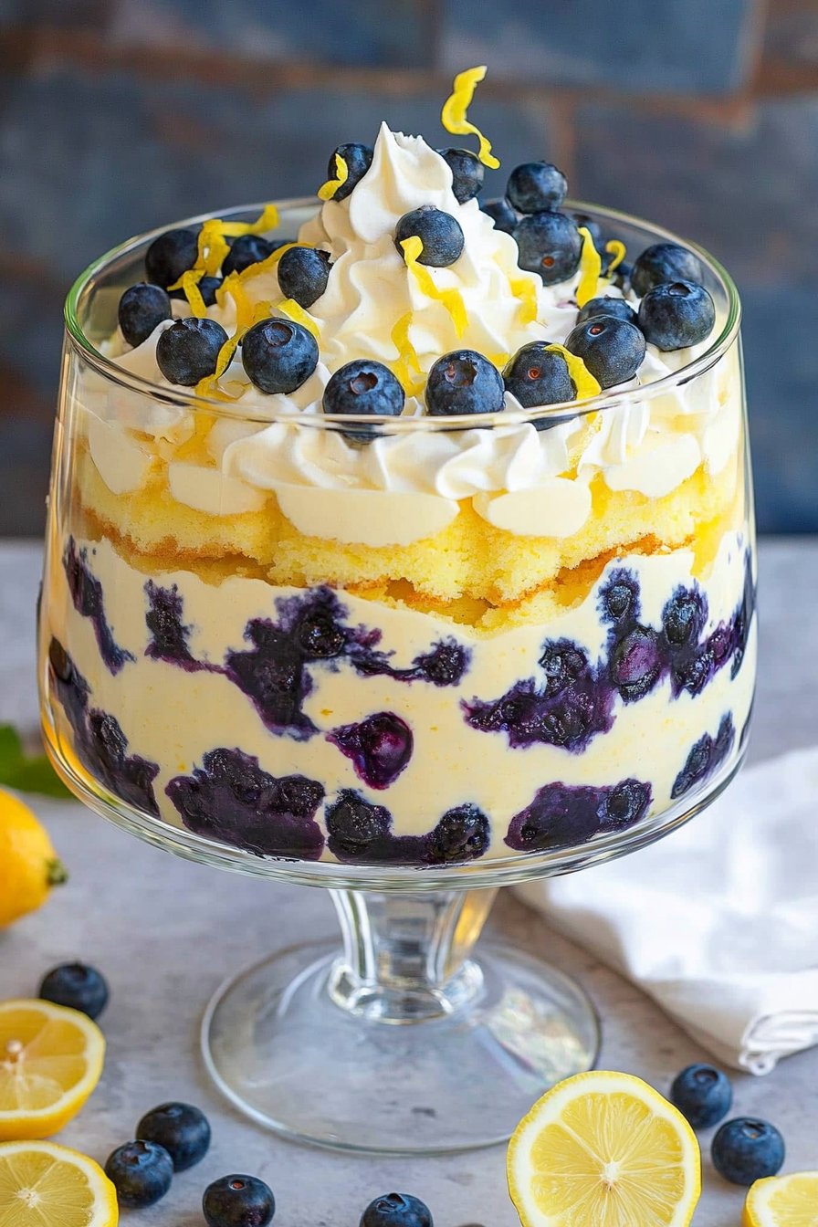 Lemon Blueberry Trifle Recipe Delicious Lemon Blueberry Trifle