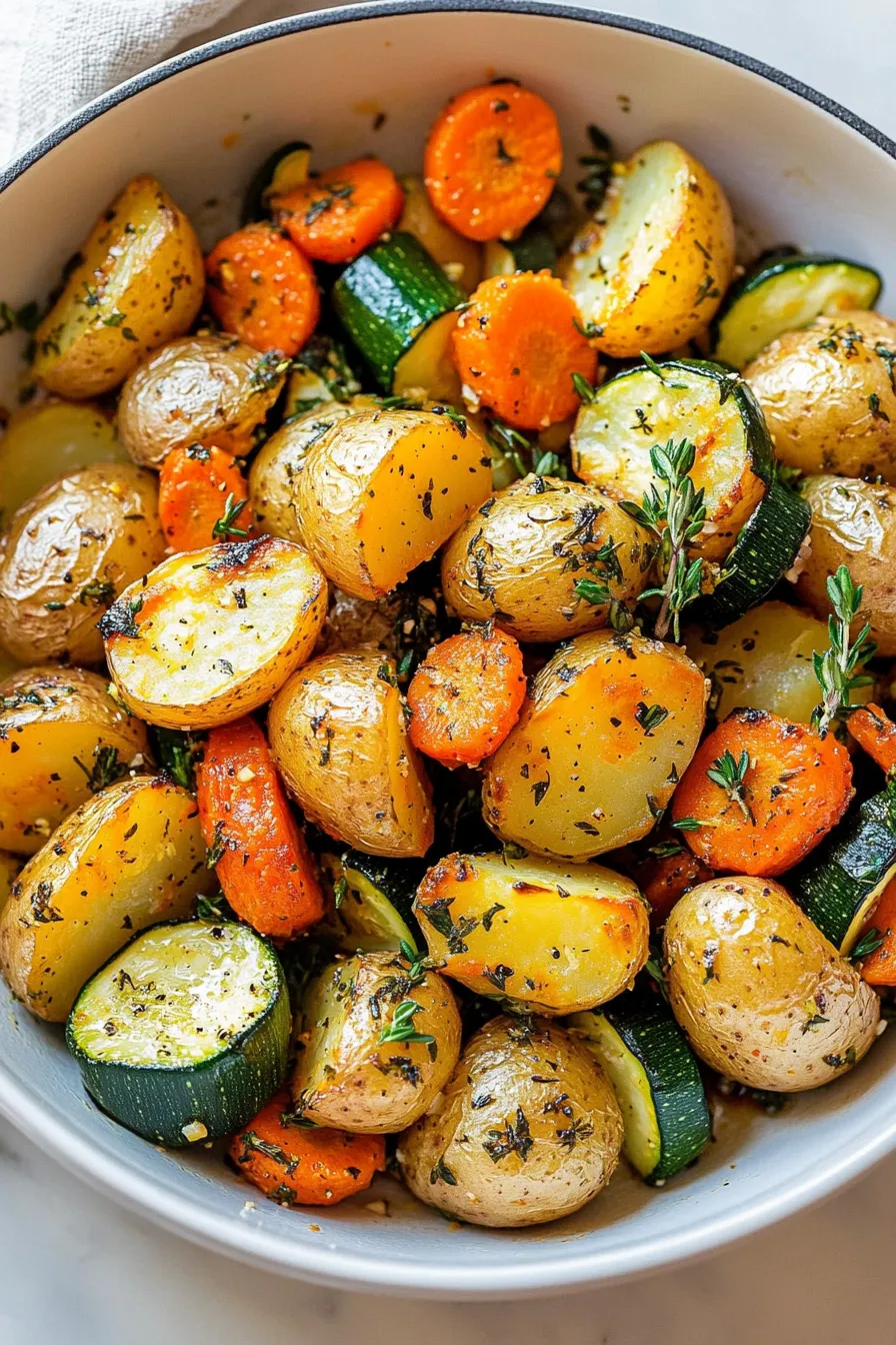 Delicious Roasted Potatoes Recipe Freshly Prepared on a White Plate