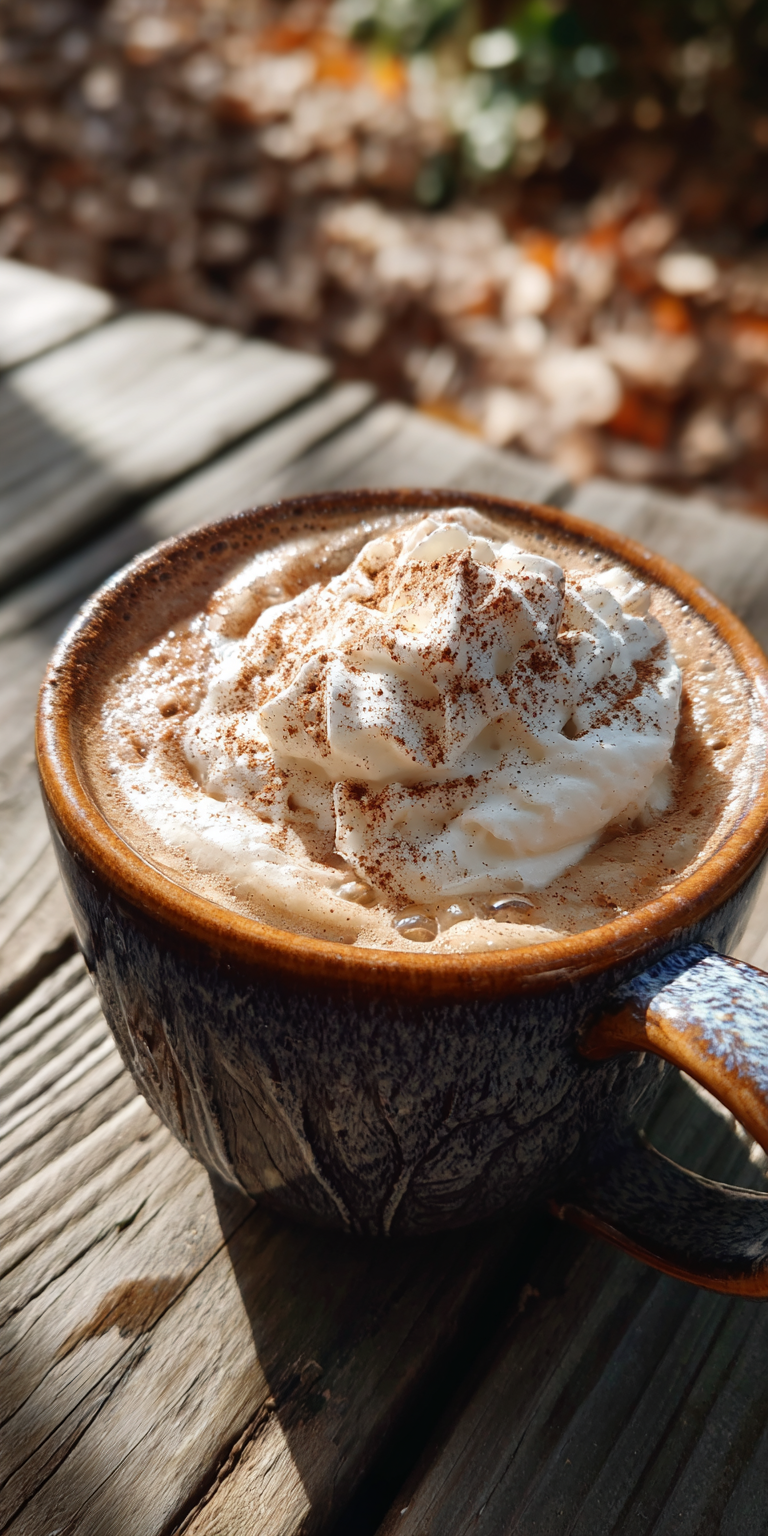 A collection of ingredients for making a Campfire Pumpkin Spice Latte with warm autumn tones