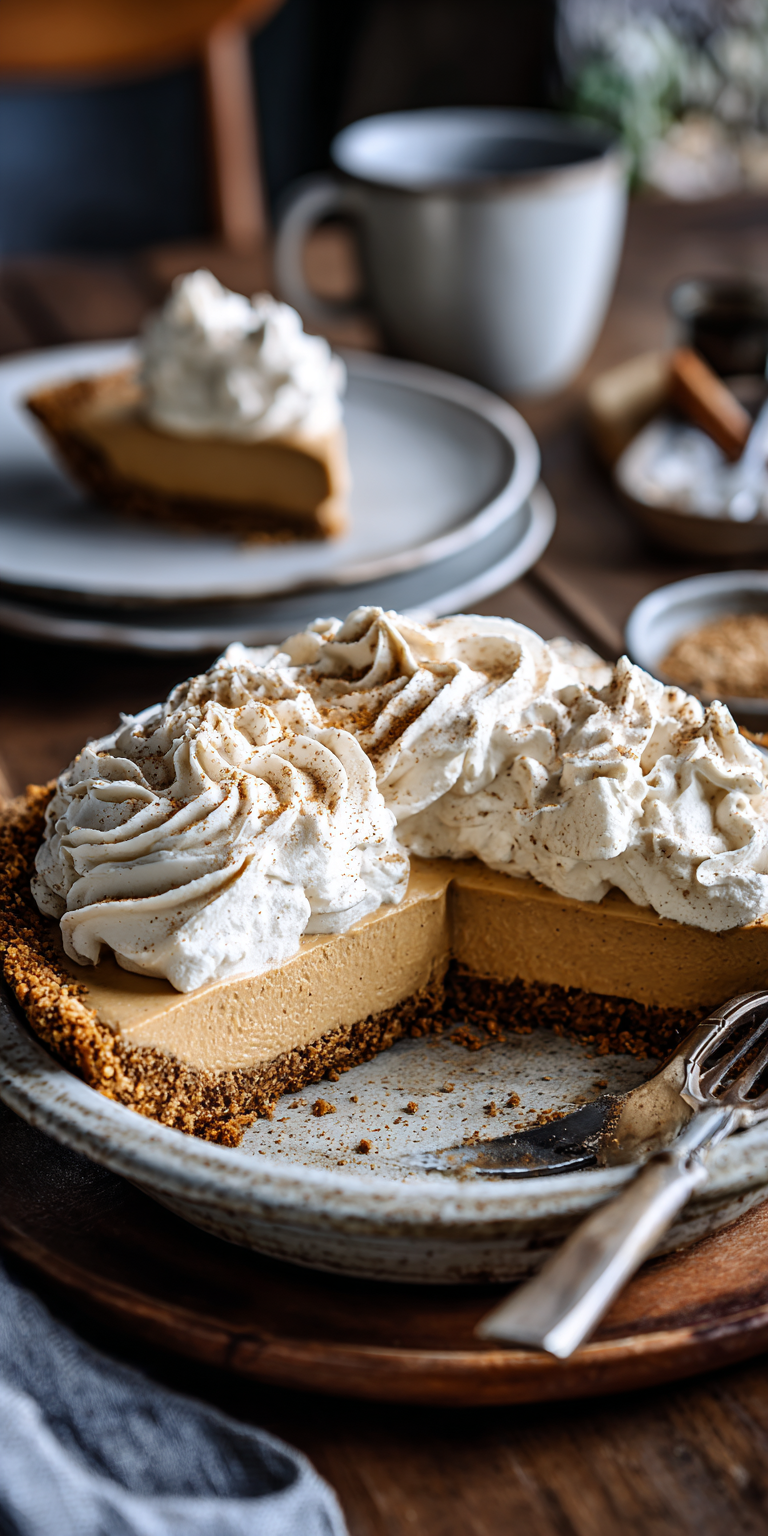 Chai-Spiced Pumpkin Silk Pie served warm with cozy spices