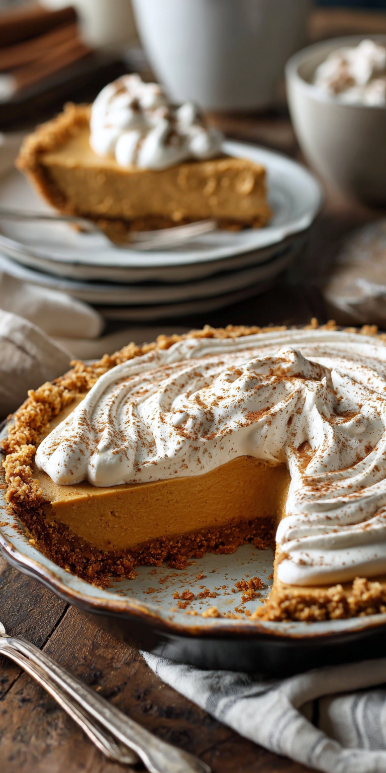Chai-Spiced Pumpkin Silk Pie served warm with cozy spices