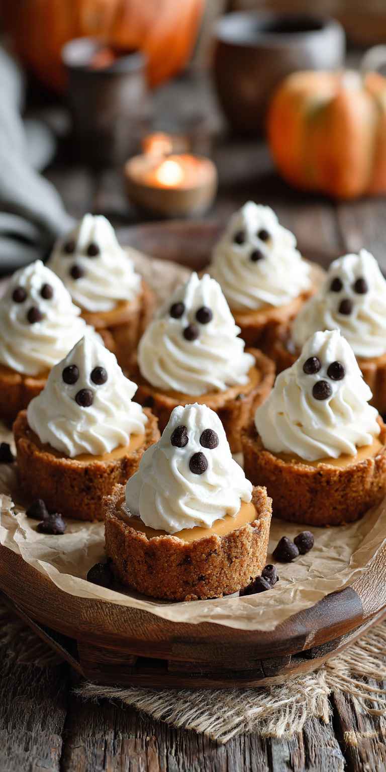 Ghostly Gingersnap Pumpkin Tartlets served warm with cozy spices