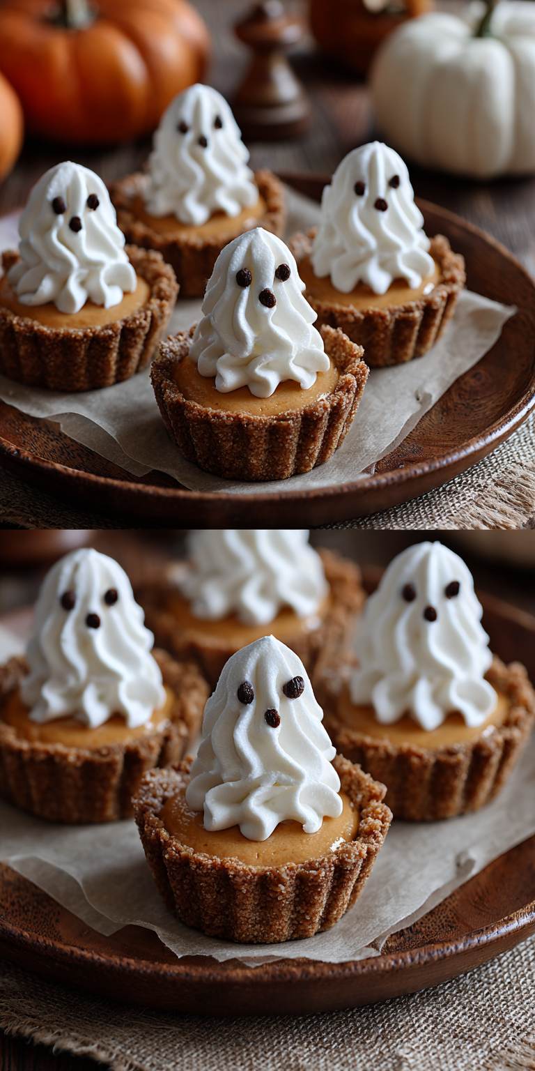 Ghostly Gingersnap Pumpkin Tartlets served warm with cozy spices