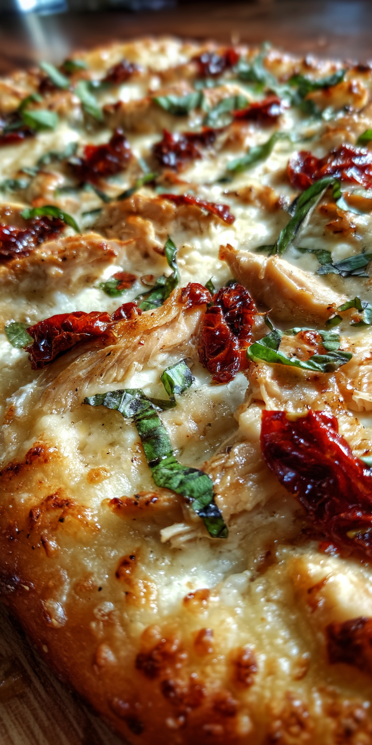 Close-up of Marry Me Chicken Pizza ingredients ready for assembly