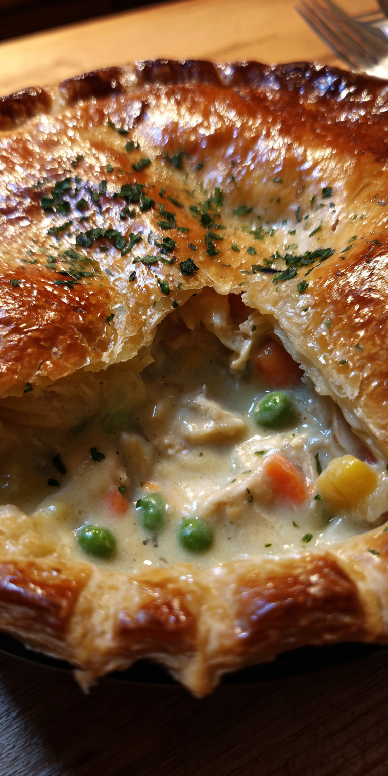 A comforting Marry Me Chicken Pot Pie with a golden, flaky crust