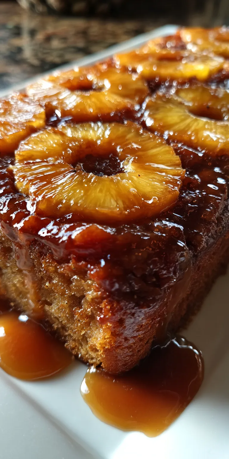 Slice of Pineapple Upside-Down Banana Cake Bread on a plate