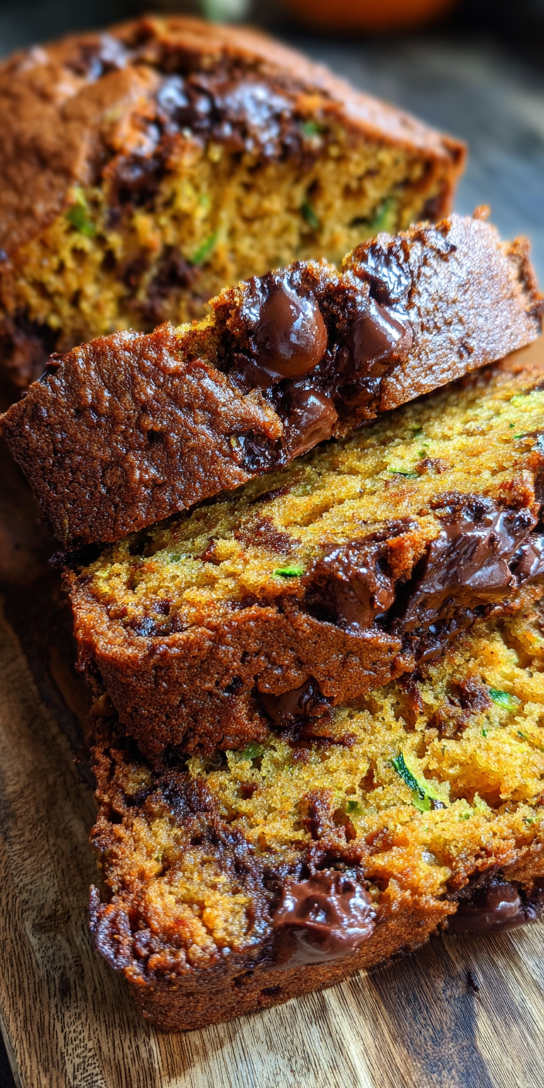 Fresh ingredients for Pumpkin Zucchini Chocolate Chip Bread ready for baking