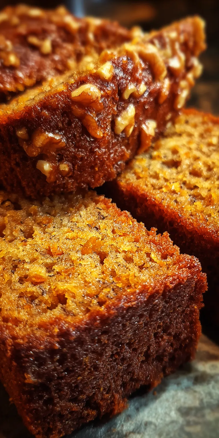 Fresh ingredients for Spiced Carrot Walnut Banana Bread with grated carrots and nuts