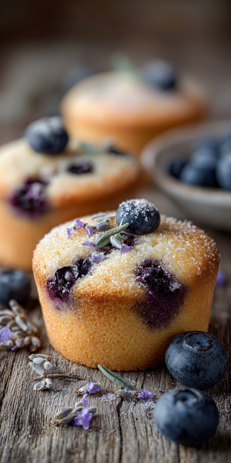 Delicious Blueberry-Lavender Bliss Cakes on a breakfast table