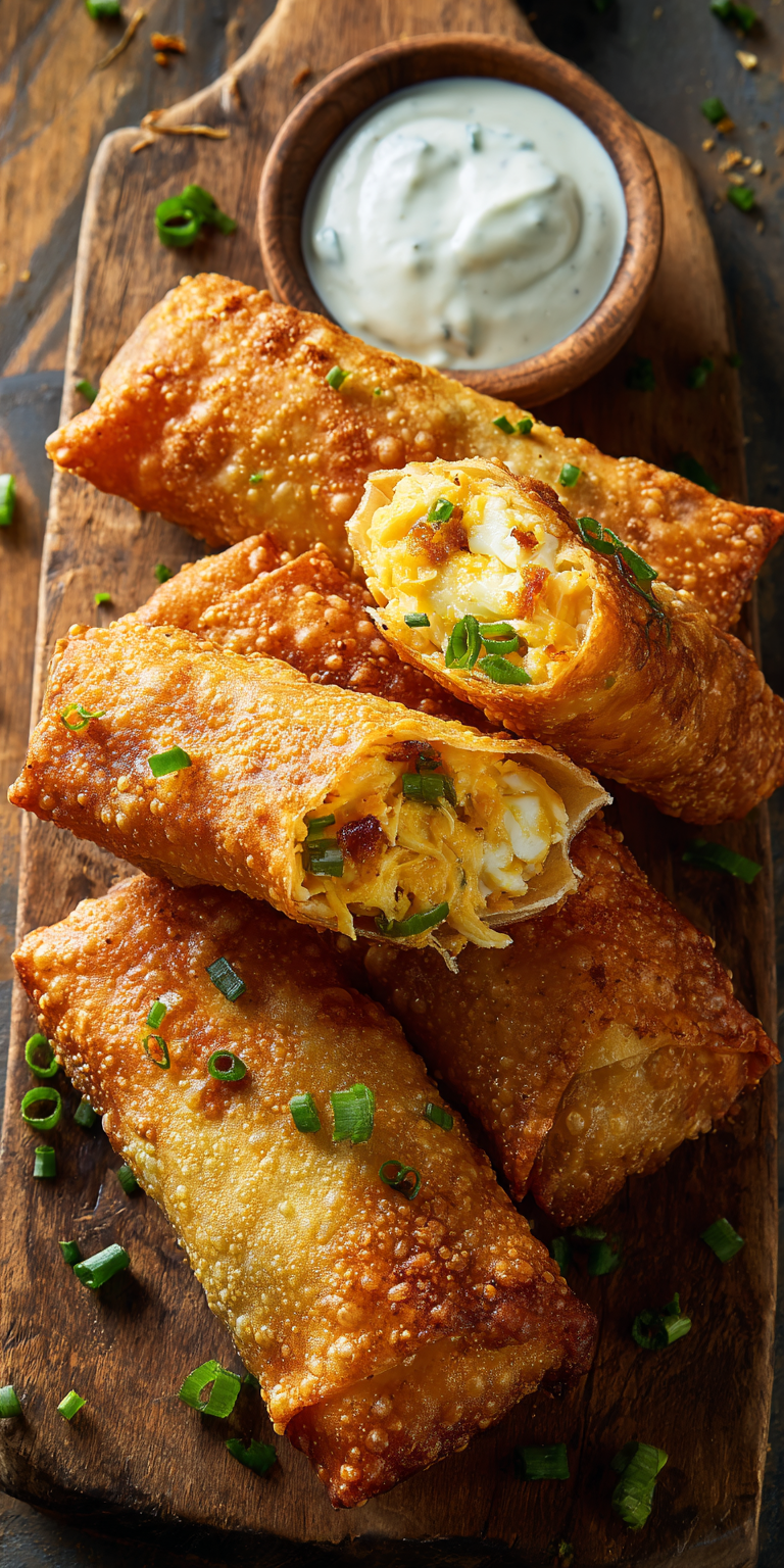 Close-up of Crack Chicken Egg Rolls ingredients ready to be assembled