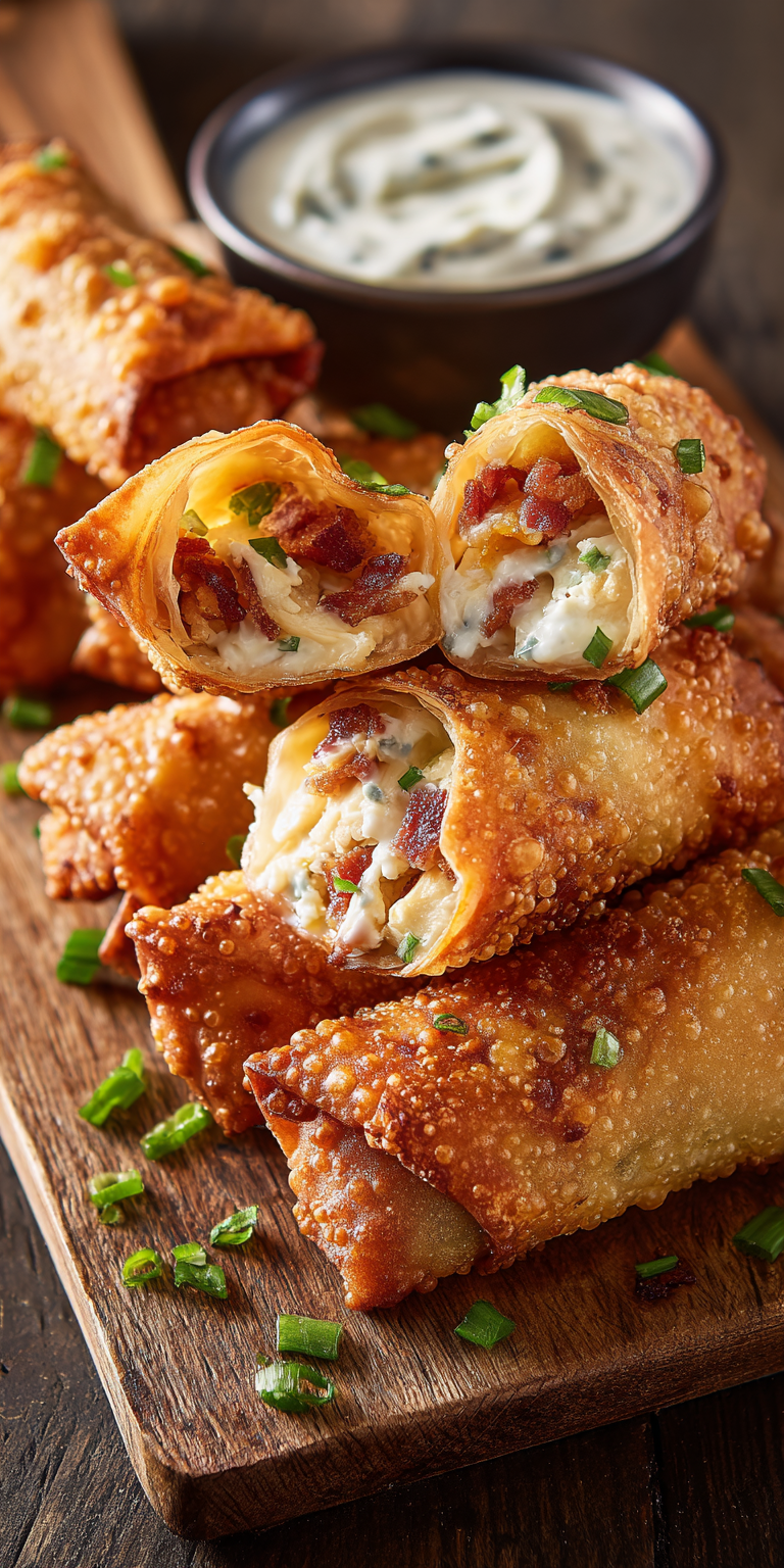 Delicious Crack Chicken Egg Rolls with a crispy golden shell