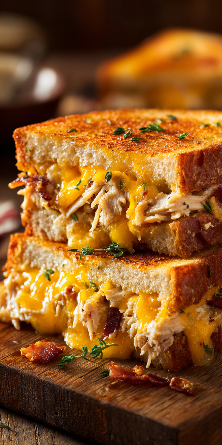 Delicious Crack Chicken Grilled Cheese Sandwiches with a crispy, golden exterior