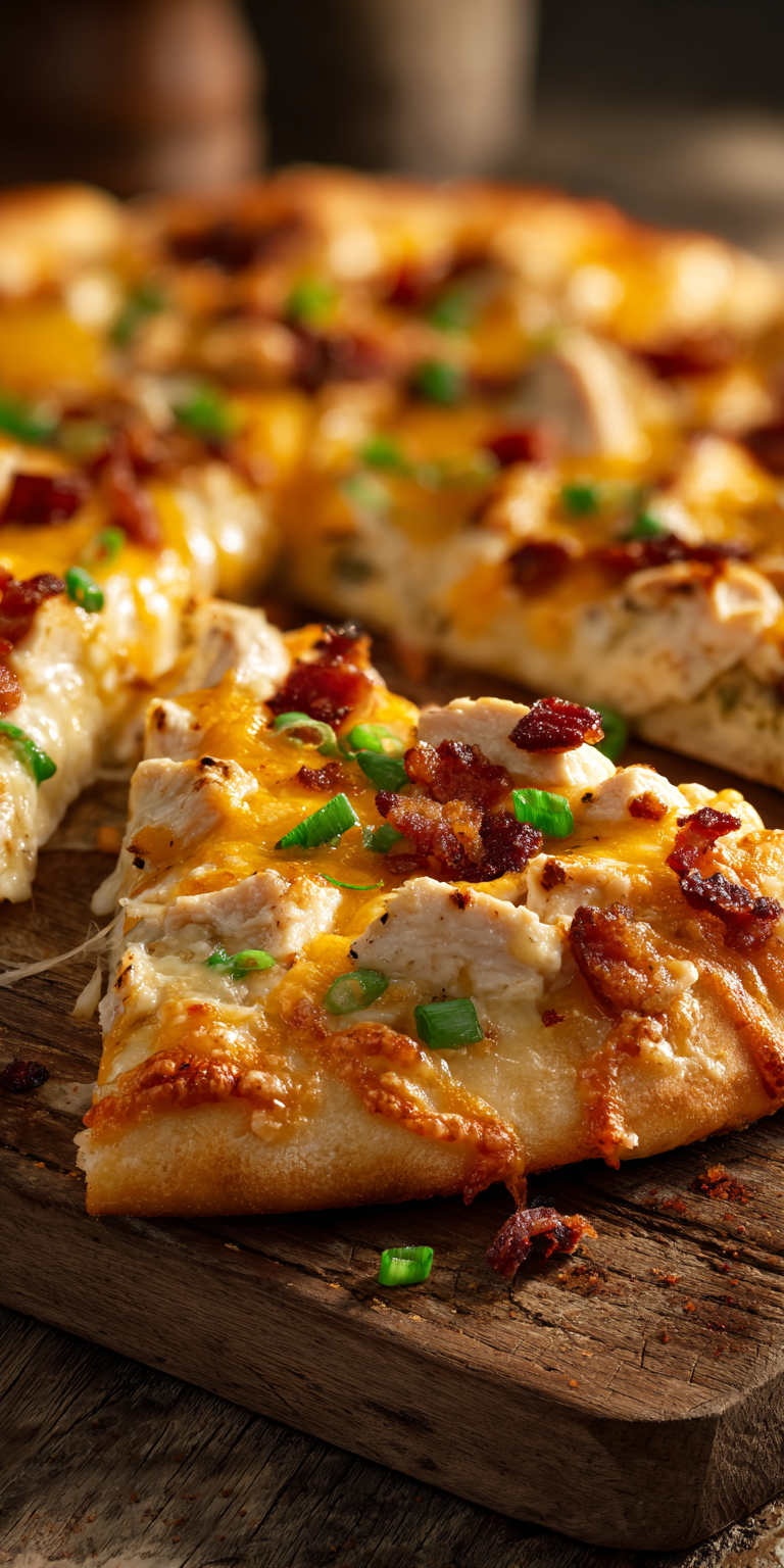 Crack Chicken Pizza served warm with cozy spices