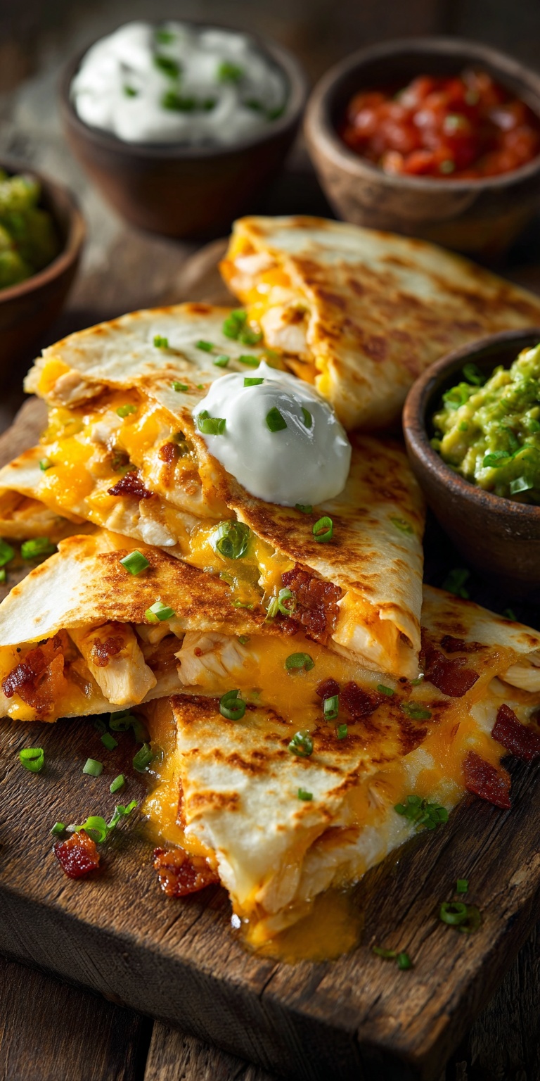 Delicious Crack Chicken Quesadillas with melted cheese and savory filling