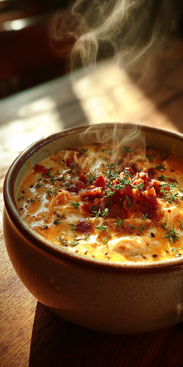Crack Chicken Soup served warm with cozy spices