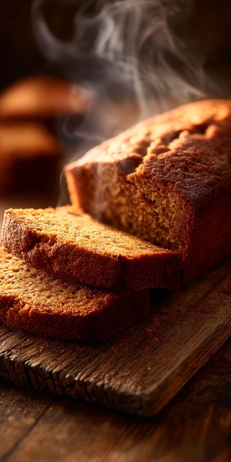 Close-up of raw components for a Gingerbread-Spiced Banana Muffin Loaf with warm spices