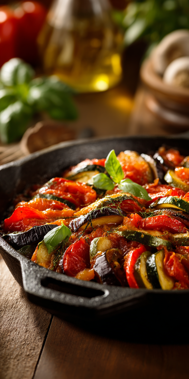 Fresh vegetables for Homemade Classic French Ratatouille preparation
