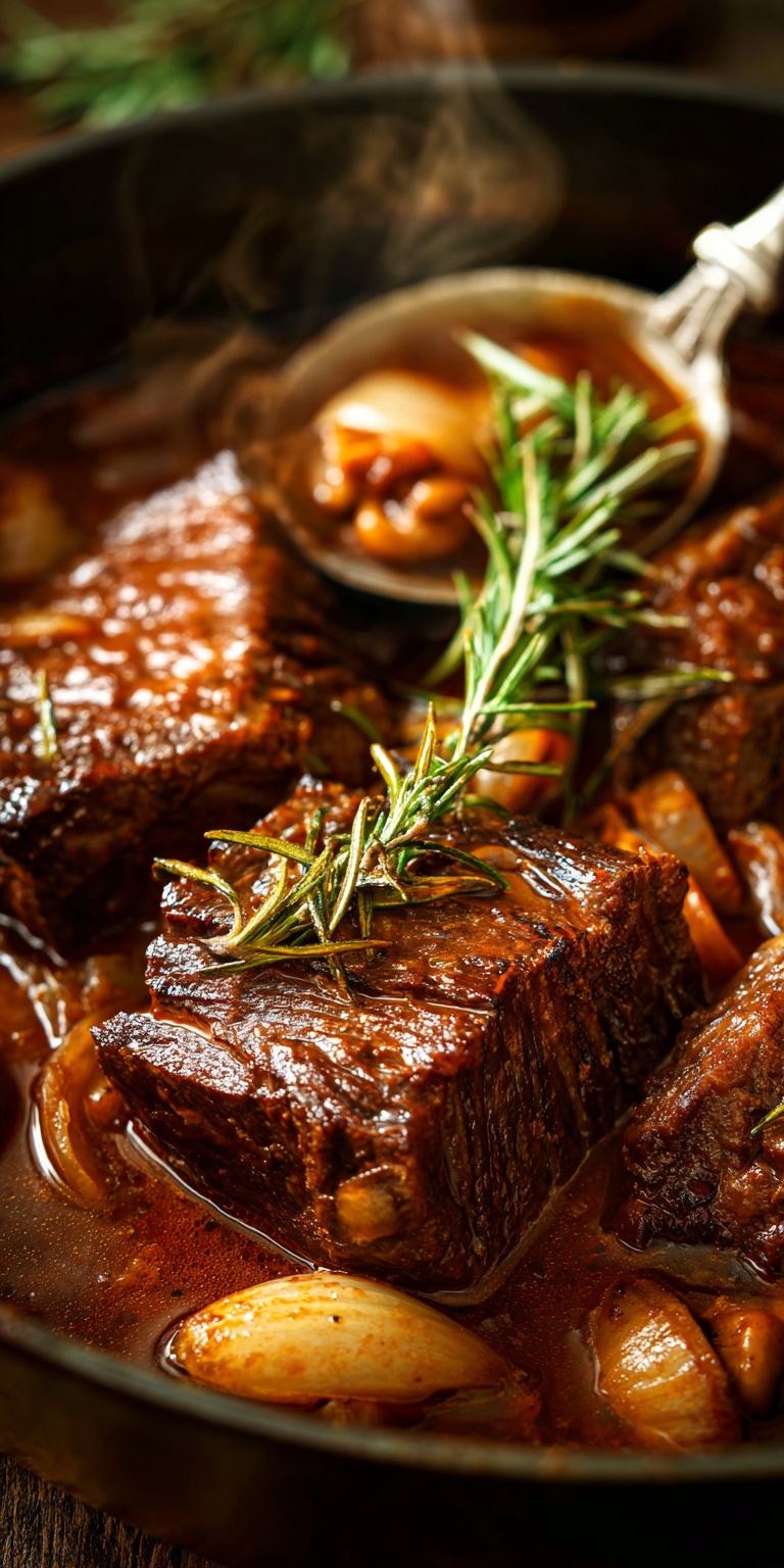 A hearty Italian Porcini Pot Roast with tender beef and earthy mushrooms in a savory broth