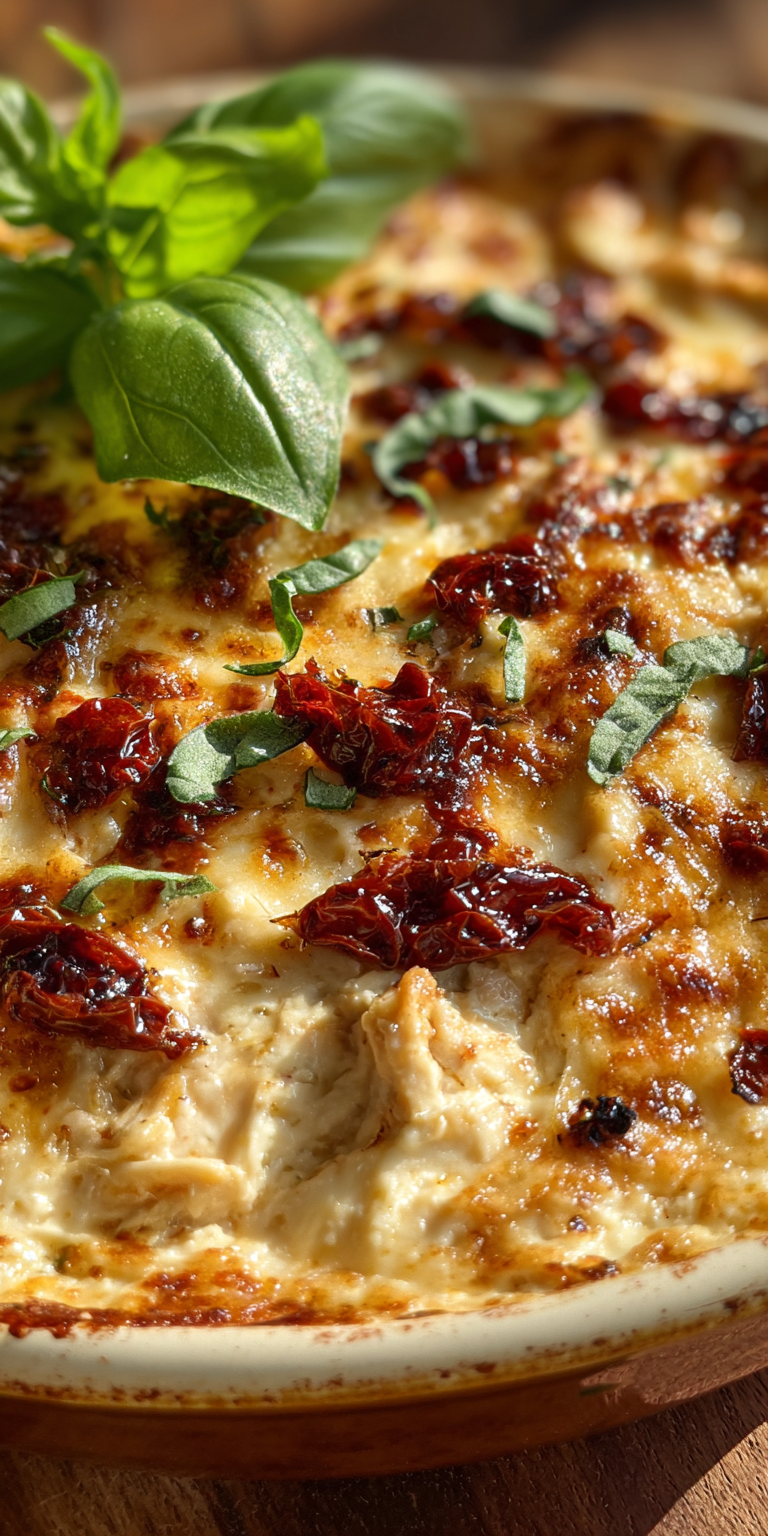 A creamy bowl of Marry Me Chicken Dip ready to share at your next gathering