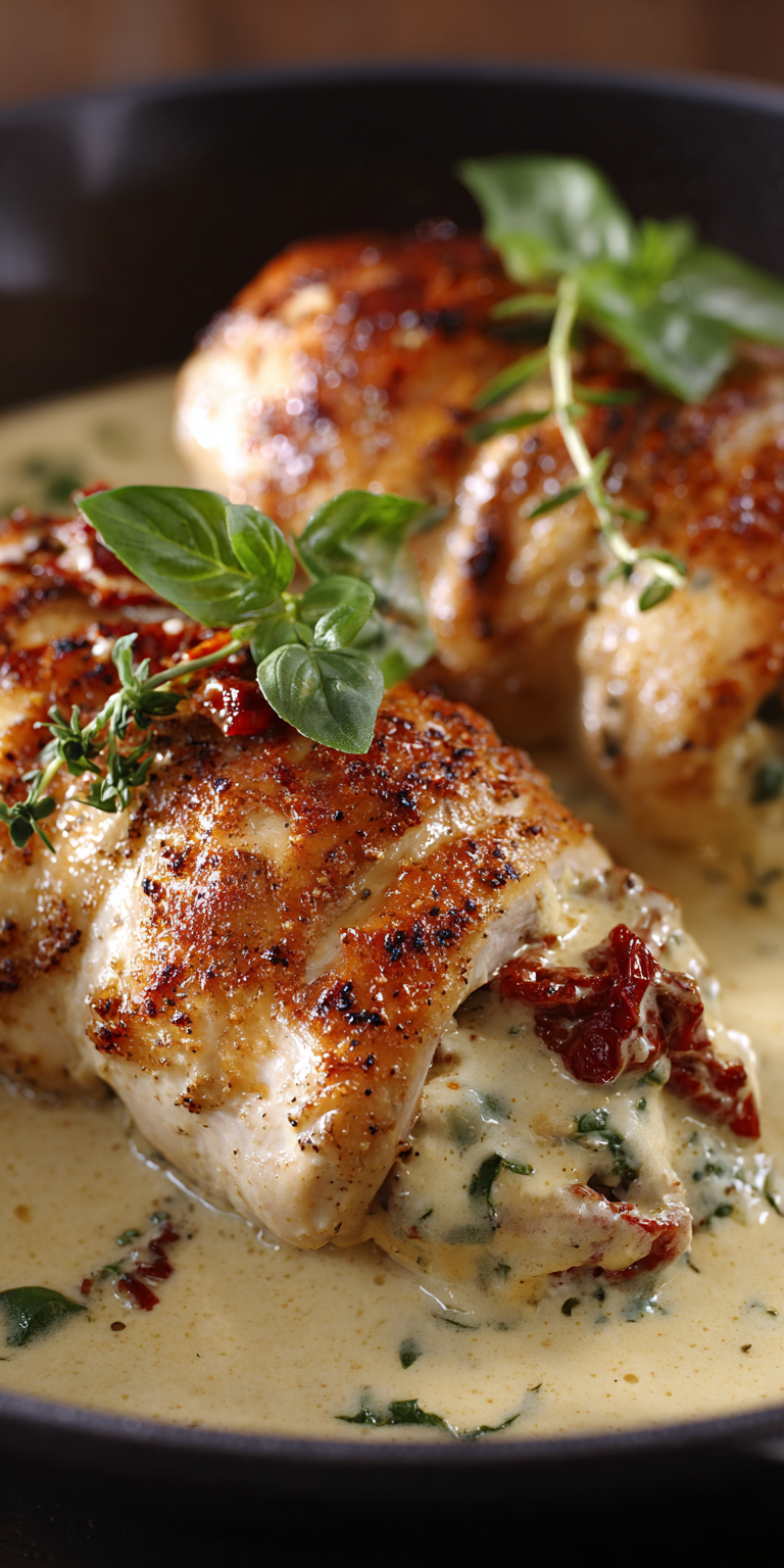 Delicious Marry Me Chicken Roll-Ups with creamy sauce on a plate