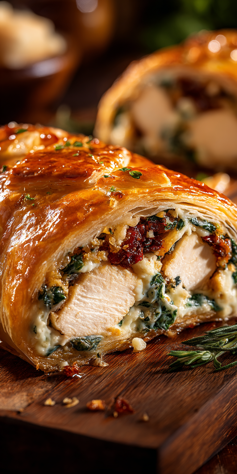 Fresh components for preparing Marry Me Chicken Wellington on a kitchen counter