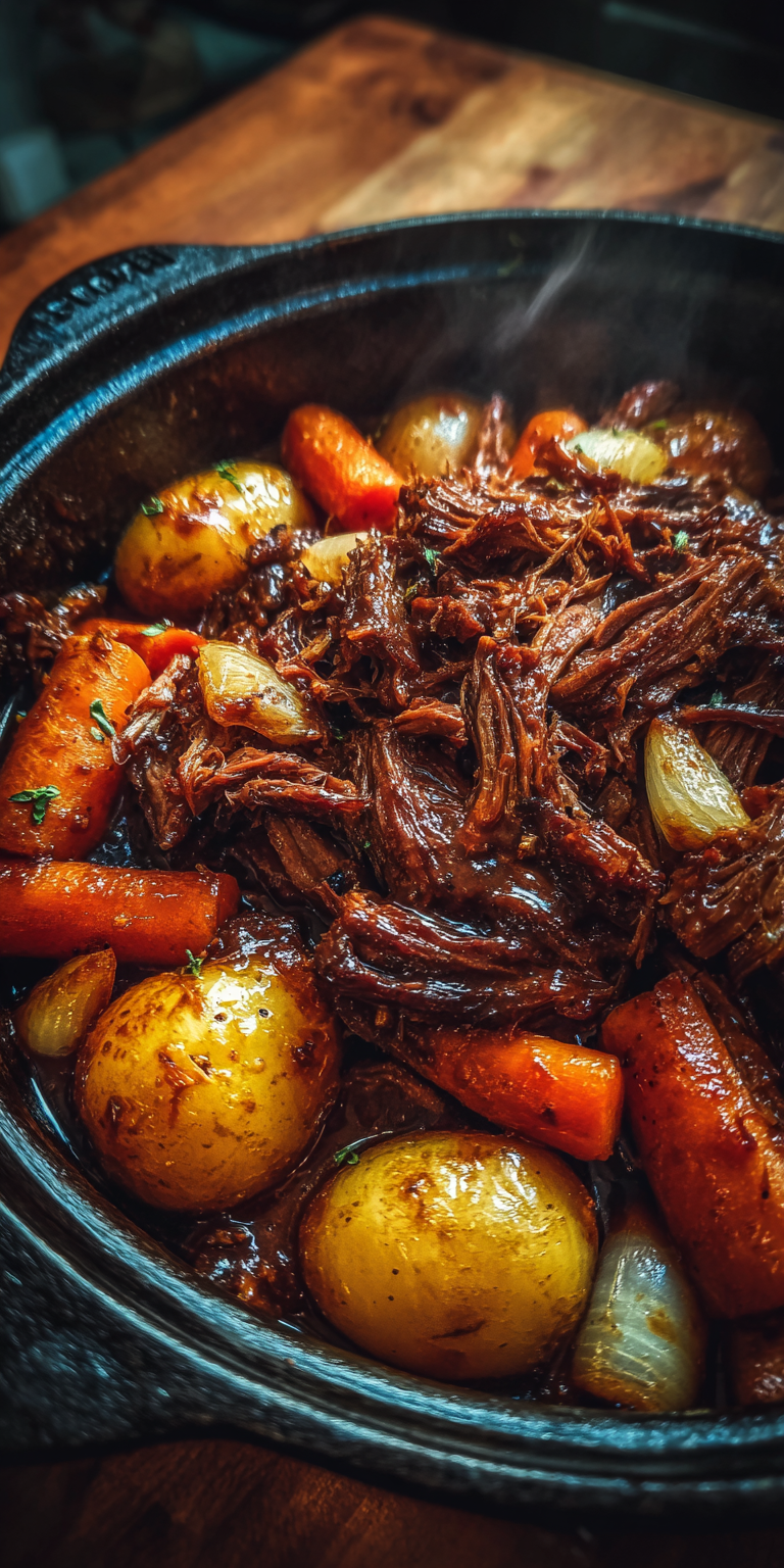 Smoky Barbecue Pot Roast served warm with cozy spices