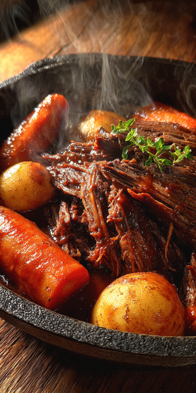 Smoky Barbecue Pot Roast served warm with cozy spices