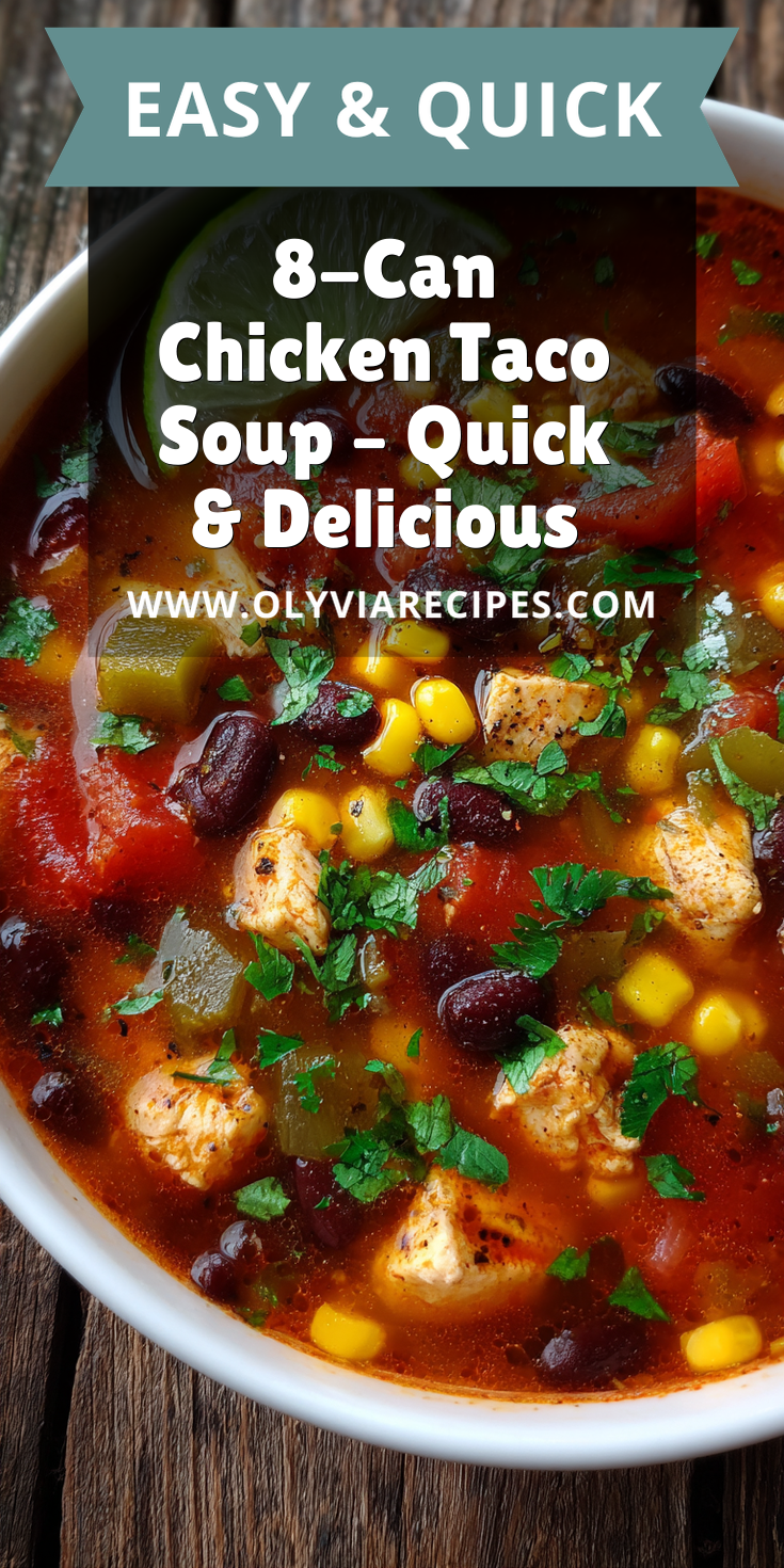 8-Can Chicken Taco Soup – Quick & Delicious served warm with cozy spices