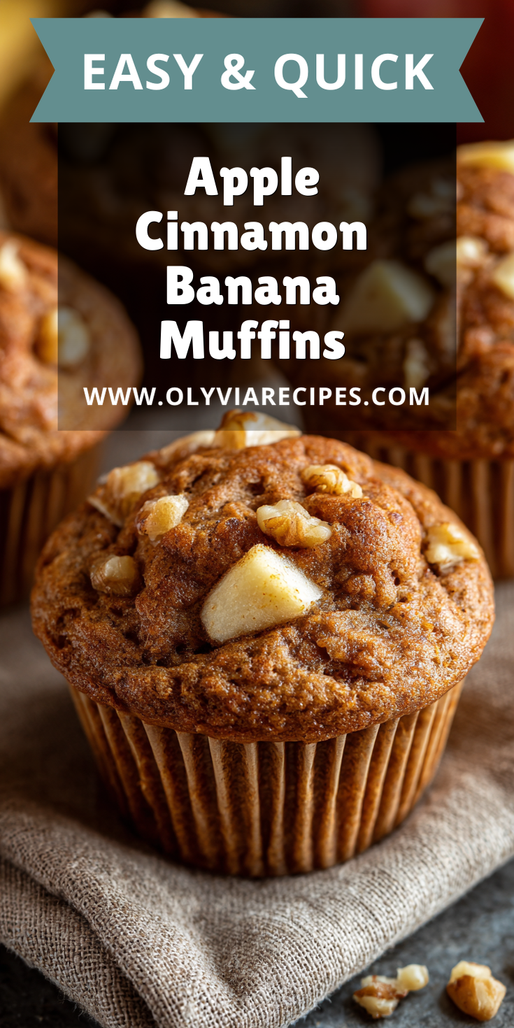 Apple Cinnamon Banana Muffins served warm with cozy spices