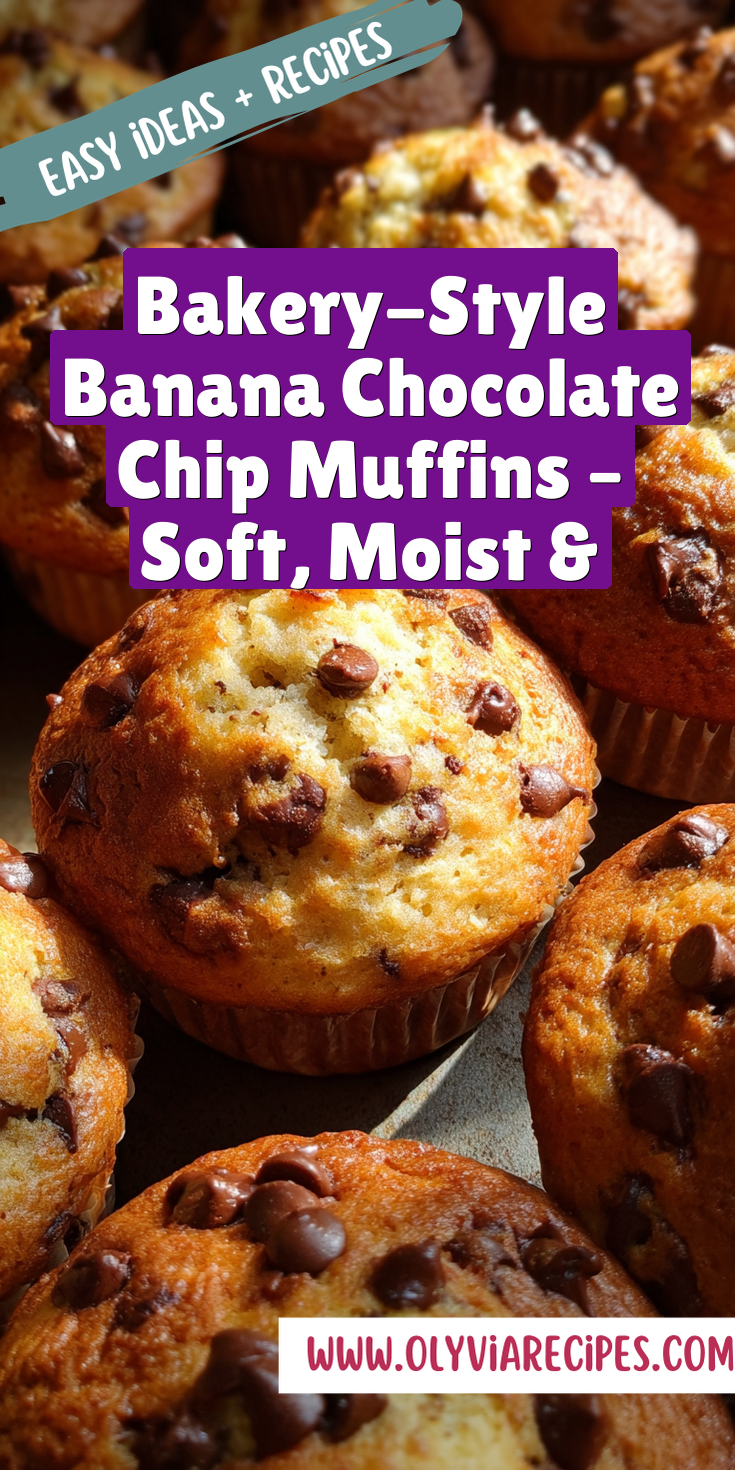 Freshly baked banana chocolate chip muffins on a cooling rack